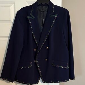 Talbots Dark Blue Blazer with Colorful Trim